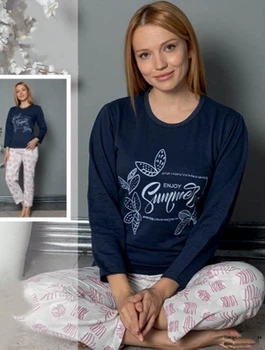 Піжама з начосом Lila Pijama L-11_siniy M Синій