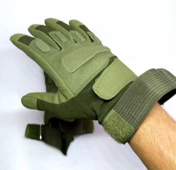Перчатки тактические военные уличные XL 23,5 см зеленый