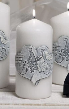 Свічка Bartek Candles Щасливі молодята циліндр 80*150 мм біла