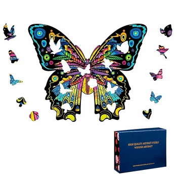 Дерев'яні фігурні пазли метелик «Butterfly» (21х14 см, 100 частин) 7+