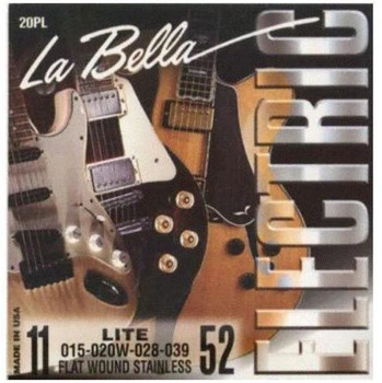 Струни для акустичної гітари La Bella 20PL 11-52 (Flat Wound)