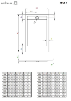 Душовий піддон RADAWAY Teos F 180x70 HTF18070-04