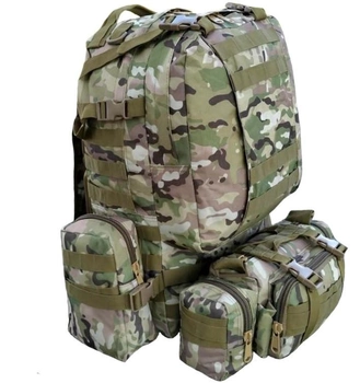 Рюкзак з підсумками MHZ B08 55 л, зелений камуфляж