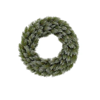 Венок TriumphTree ПВХ 45 см Зеленый с инеем (533016)