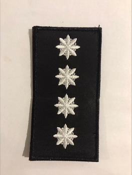 Пагон Шеврони з вишивкой Капітан поліції (чорний фон-білі зірки) роз. 10*5 см
