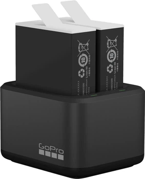 Подвійний зарядний пристрій GoPro Dual Battery Charger + Акумулятор Enduro для Hero 12, 11, 10, 9 2 шт (ADDBD-211-VE)