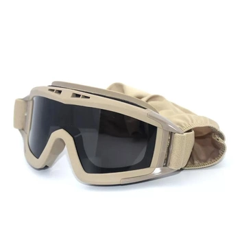 Тактичні захисні окуляри (маска) ArmorStandart RK2 із 3 лінзами Brown (ARM62032) Сахара 62032