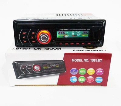 Автомагнитола 1DIN MP3-1581BT RGB/Bluetooth с пультом управления Black (MD11651)