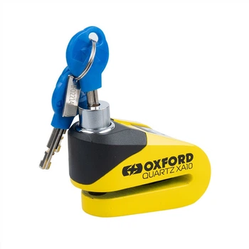 Мотозамок с сигнализацией Oxford Quartz XA10 Alarm Disc Lock Yellow на тормозной диск (LK216)