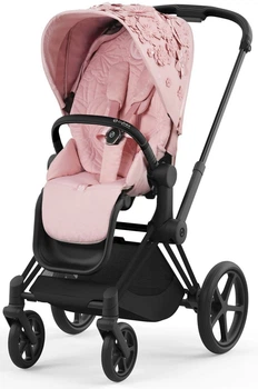Прогулочная коляска Cybex Priam 4.0 Fashion Edition Simply Flowers Pink шасси Matt Black