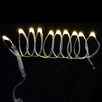 Гирлянда светодиодная Нить 1м 10шт LED Белый на батарейках No Brand