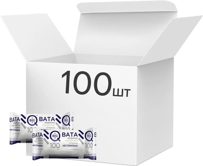 Вата медична гігієнічна нестерильна BigQ рулон 100 г x 100 шт (4820180244089)