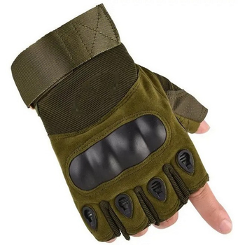 Тактические перчатки без пальцев Oakley M олива