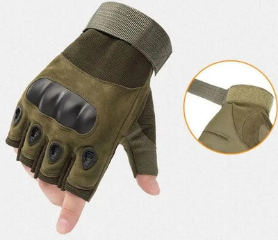 Тактичні рукавички без пальців Oakley M олива