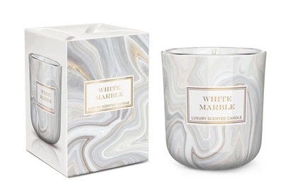 Свічка ароматизована в склі Bartek Candles Мармур 150г. White