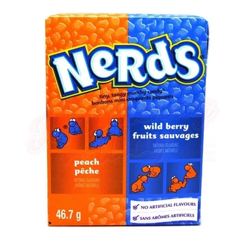 Драже Wonka Nerds со вкусом лесной ягоды и персика Wildberry And Peach 46.7 г