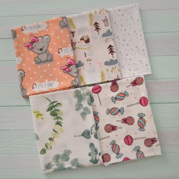 Набор пеленок 5 шт (2 фланель + 3 хлопок) Baby Textile 80х100 см 16725634