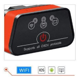 Автосканер Vgate iCar 2 v2.1Wi-Fi (вай-фай) iCar2 мультимарочный (647213448) Оранжевый Черный
