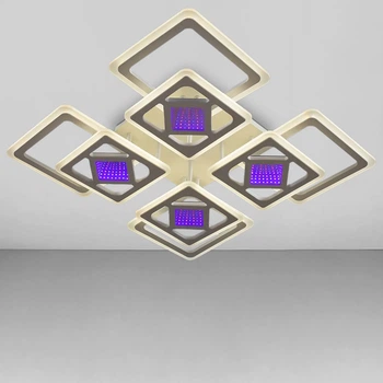 Потолочная люстра LED с подсветкой Light House SC-18238/4+4 WH 216W 2.4G 3D 580*580*120 белая