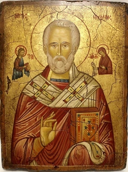 Икона Николай Чудотворец 130х100 дерево Афон