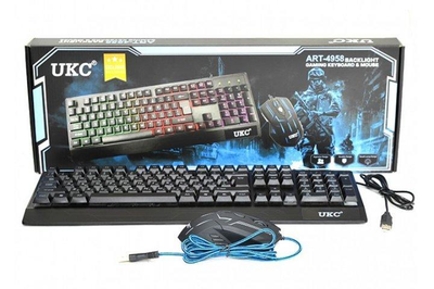 Клавиатура+мышка UKC с LED подсветкой от USB M-710/4958
