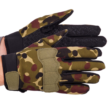 Защитные тактические военные перчатки без пальцев для охоты рыбалки PRO TACTICAL камуфляжные АН8791 размер L
