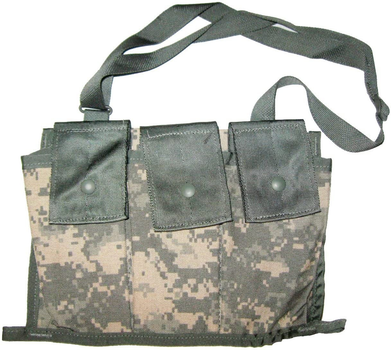 Подсумок тактический для трех магазинов М16, M4 Molle II General Bandoleer Ammunition Pouch пиксель