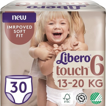 Підгузки-трусики Libero Ліберо Touch 6 13-20 кг 30 шт. одноразові (7322541092201)