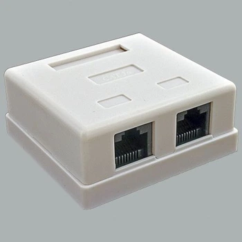Розетка 2хRJ45 UTP, біла, Kingda