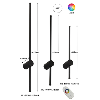 Бра Altalusse INL-5114W-12 Black & RGB SMD LED 12 Вт