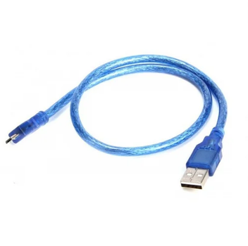 Кабель USB 2.0 RIPER (AM - Mini 5 pin) 0,3 м, Синій Прозорий