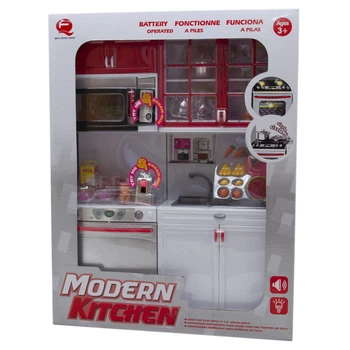 Игровой набор - кукольная кухня "Современная кухня"-5, 27*9,5*34,5 см, красный, пластик (26216)
