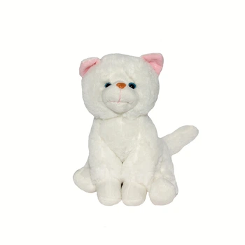 Мягкая игрушка - кот, 22 см, белый, мех искусственный (M1601522A)