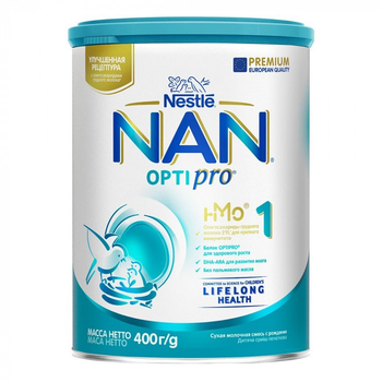 Суха молочна суміш NAN 1 OptiPro з народження до 6 міс. 400 г /4918