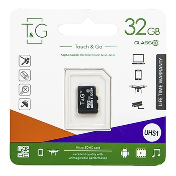 Карта пам'яті T&G MicroSDHC UHS-I Class 10 (TG-32GBSD10U1-00) 32GB для зберігання та передачі інформації