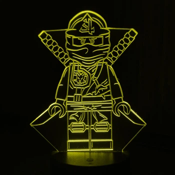 Акриловий світильник-нічник LEGO Ниндзяго жовтий tty-n001349