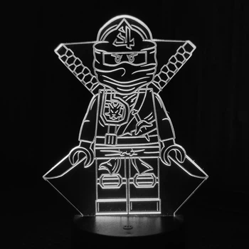 Акриловий світильник-нічник LEGO Ниндзяго білий tty-n001350