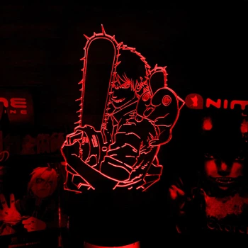 Акриловый светильник-ночник Chainsaw Man красный tty-n001873