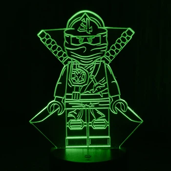 Акриловий світильник-нічник LEGO Ниндзяго зелений tty-n001347