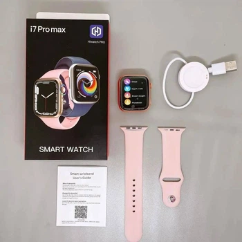 Умные Часы I7 Pro Pink Smart Watch Пульсометр,Тонометр