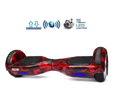 Гироборд OIO Classic Fire Smart Balance Гироскутер Огонь 6.5" Led, Самобаланс (400W, 4400Ah, 15км/год, до 20км)