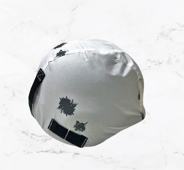 Кавер маскировочный с креплением под очки зимний армейский, MOLLE System, белый "клякса", размер М