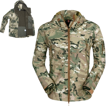 Тактическая куртка на флисе SOFT SHEL мультикам XL