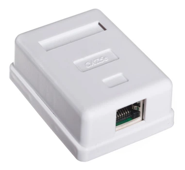 Розетка RITAR FTP 8P8C RJ45 1 порт Cat-5, накладная белая Q300