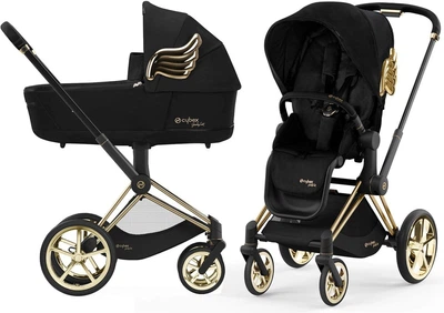 Универсальная коляска 2 в 1 Cybex Priam 4.0 Fashion Edition Wings By Jeremy Scott black шасси Rosegold