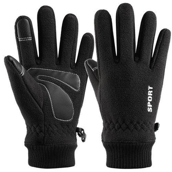 Перчатки флисовые сенсорные Storm Unis. XL/22-24см; Black. Универсальные зимние перчатки Штурм.