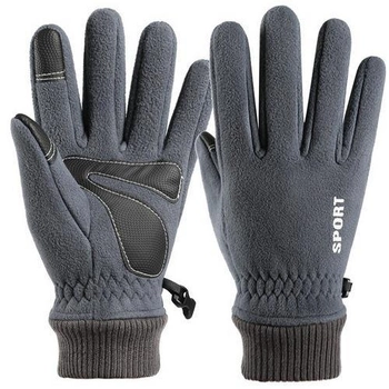 Перчатки флисовые сенсорные Storm Unis. XL/22-24см; Grey. Универсальные зимние перчатки Штурм.