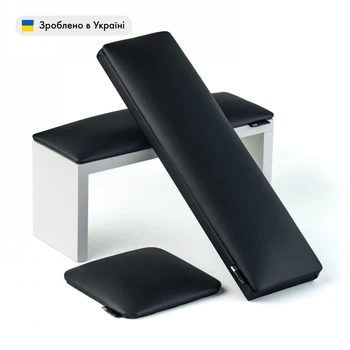 Комплект для маникюра черный: подставка под руку WOODwhite, PAD, Подлокотник CARE