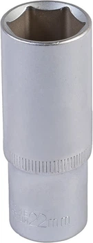 Головка торцевая 6-гранная удлиненная MASTERTOOL ½" 22 мм L 78 мм CrV 78-0522