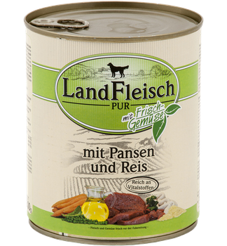 Консерви для собак LandFleisch Adult Dog mit Pansen und Reis 800 г